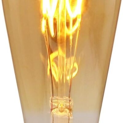 Long Life Lamp Company Edison Classics 2w Vintage LED Filament Bulb Teardrop Spiral ST58 Smoke Gold Glass E27 Edison Screw