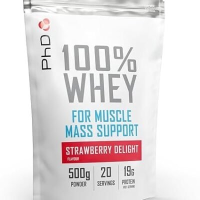 PhD Nutrition 100% Whey Protein Powder, Grass Fed Whey Protein,