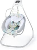 Ingenuity SimpleComfort Lightweight Compact 6-Speed Multi-Direction Baby Swing, Vibrations & Nature Sounds, 0-9 Months 6-20 lbs (Everston)