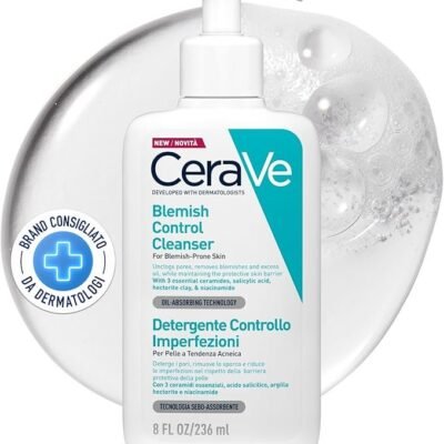 CeraVe Blemish Control Face Cleanser with 2% Salicylic Acid & Niacinamide for Blemish-Prone Skin 236ml , Unscented