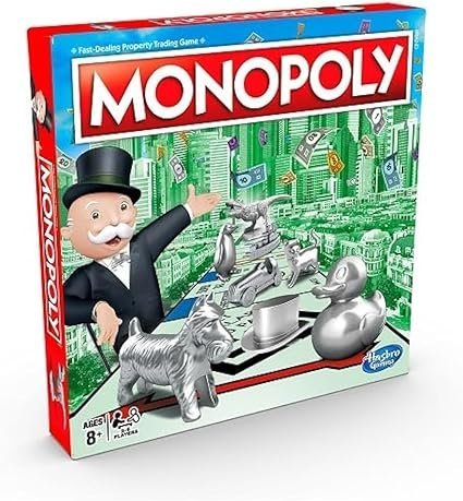 Monopoly Board Game, Family Time Games for Adults and Children, 2 to 6 Players, Strategy Fun for Kids, for Ages 8 and Up