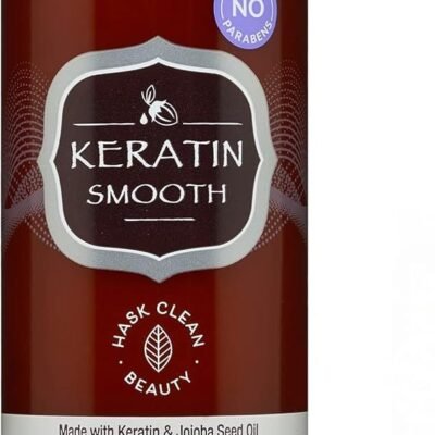 HASK Keratin Smoothing Conditioner for all hair types, colour safe, gluten-free, sulfate-free, paraben-free - 1 355mL Bottle