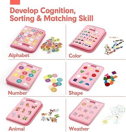hahaland TOP 1 Montessori Busy Board for Toddlers 1 2 3 4 Years Old, Busy Book for Comprehensive Preschool Educational Playing - Image 4