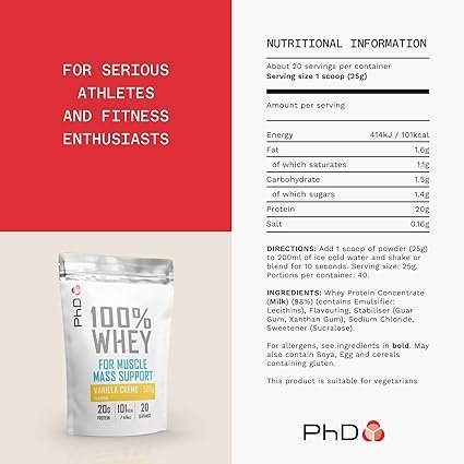PhD Nutrition 100% Whey Protein Powder, - Image 4