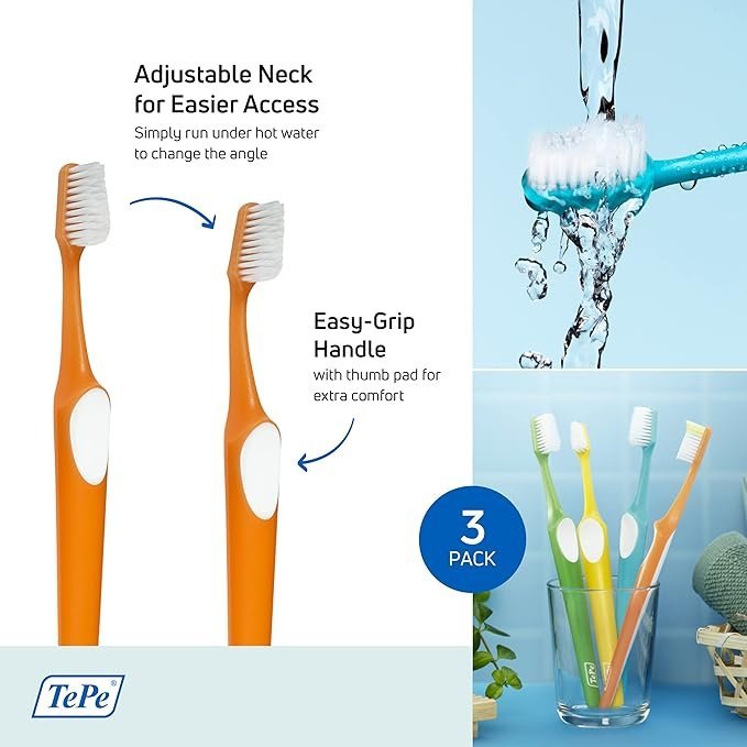 TePe Supreme Toothbrush, Soft, Assorted Colours, 3pcs, - Image 2