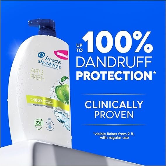 Head & Shoulders Apple Fresh Anti Dandruff Shampoo, 1000ml - Image 2