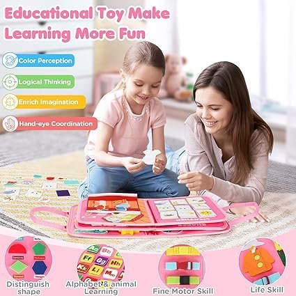 URMYWO Busy Board - Montessori Toys for 1 2 3 4 Year Old, Busy Book Toddler Activities with Fine Motor Skills, - Image 4