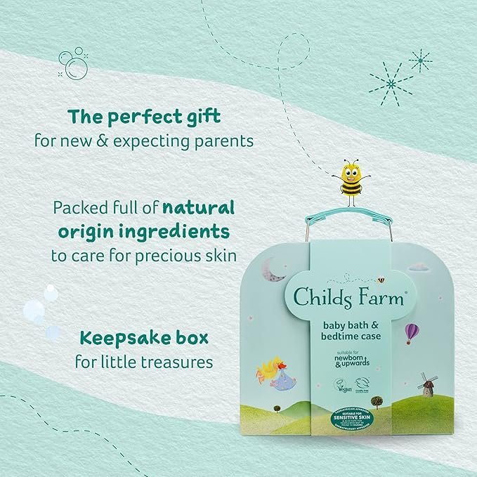 Childs Farm Baby Gifting Suitcase Baby Wash Bubble Bath Baby Moisturiser Nappy Cream - Image 3