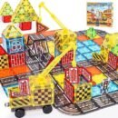iKidiki Magnetic Tiles for Kids, Toys for 3 4 5 6 7 8 Year Old Boys Girls