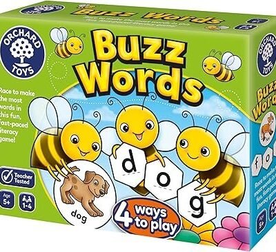 Orchard Toys Buzz Words Spelling Game - Literacy and Word Games for 5 Year Olds and Up - Learning and Educational Toys - Gifts for Kids, Boys and Girls - Age 5+ Years