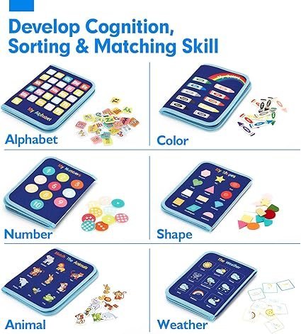 hahaland TOP 1 Montessori Busy Board for Toddlers 1 2 3 4 Years Old, Busy Book for Comprehensive Preschool Educational Playing - Image 3