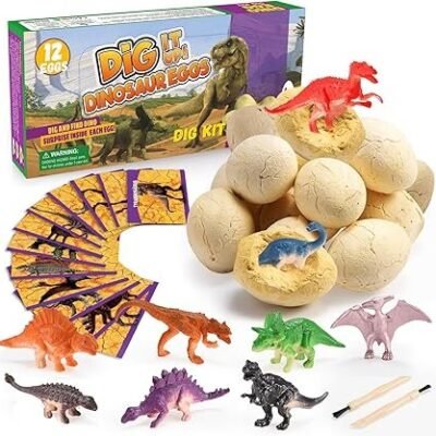 iKidiki Dinosaur Toys for Boys, 4 5 6 7 8 Year Old Boys Gifts Dinosaur Eggs for Kids Toys