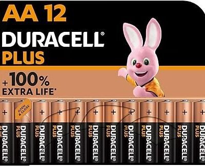 Duracell Plus AA Batteries (12 Pack) - Alkaline 1.5V - Up To 100% Extra Life - Reliability For Everyday Devices - 0% Plastic Packaging - 10 Year Storage - LR6 MN1500