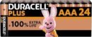 Duracell Plus AAA Batteries (24 Pack) - Alkaline 1.5V - Up To 100% Extra Life - Reliability For Everyday Devices - 0% Plastic Packaging - 10 Year Storage - LR03 MN2400