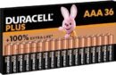 Duracell Plus AAA Batteries (36 Pack) - Alkaline 1.5V - Up To 100% Extra Life - Reliability For Everyday Devices - 0% Plastic Packaging - 10 Year Storage - LR03 MN2400