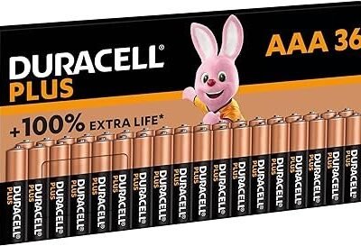 Duracell Plus AAA Batteries (36 Pack) - Alkaline 1.5V - Up To 100% Extra Life - Reliability For Everyday Devices - 0% Plastic Packaging - 10 Year Storage - LR03 MN2400