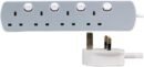 PRO ELEC PELB1765 4 Gang Individually Switched Extension 1m, Grey, 4 Socket