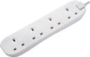 Masterplug Four Socket Extension Lead, 5 Metre, White