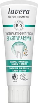 lavera Toothpaste Sensitive & Repair - for Sensitive Teeth - 24 Hours Protection - Organic Chamomile & Sodium Fluoride - Vegan - Natural Cosmetics - 75 ml