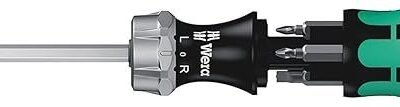 Wera Kraftform Kompakt 27 RA 1 SB Ratcheting Screwdriver & Bits, PH/PZ/SL, 7pc