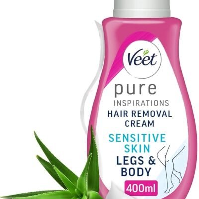 Veet Hair Removal Cream, 400ml, Veet Pure Sensitive Skin Hair Removal Cream, Depilatory Cream, Hair Removal Cream For Women