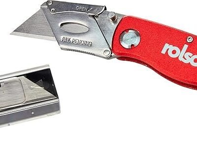 Rolson 62845 Folding Lock-Back Knife, Red, Grey