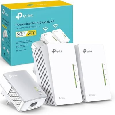 TP-Link TL-WPA4220 TKIT 2-Port Powerline Adapter WiFi Starter Kit, Range Extender, Broadband/WiFi Extender, WiFi Booster/Hotspot, No Configuration Required, UK Plug