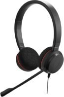 Jabra Evolve 20 UC Stereo Headset – Unified Communications Headphones for VoIP Softphone with Passive Noise Cancellation – USB-Cable with Controller – Black