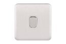 Schneider Electric Lisse Screwless Deco - Single 2 Way Light Switch, 10AX, GGBL1012WSS, Stainless Steel with White Insert