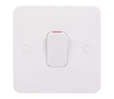 Schneider Electric Lisse White Moulded - Single High Current Light Switch, Double Pole, 50A, GGBL4011S, White