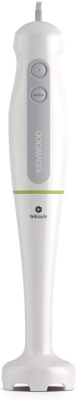 Kenwood Hand Blender, One Speed Mixer with Turbo, Triblend Wand, Anti-splash, 600W, HDP100WG, White