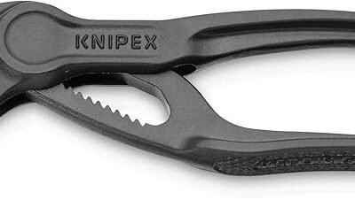KNIPEX Cobra XS Mini Water Pump Pliers, 100 mm, Nuts to 24 mm Fine Adjustment by Button Push, Edc, 87 00 100
