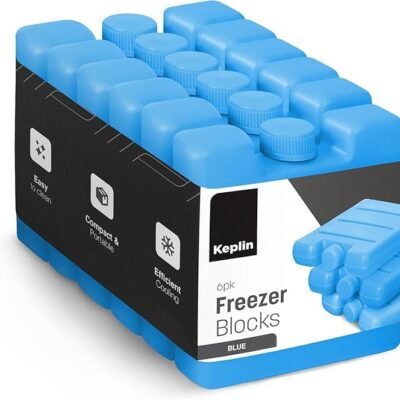 KEPLIN Freezer Blocks for Cooler Bags - Reusable Ice Packs for Lunch box, Travel, Picnic, and Outdoor Activities Multicolour (6 Pack)