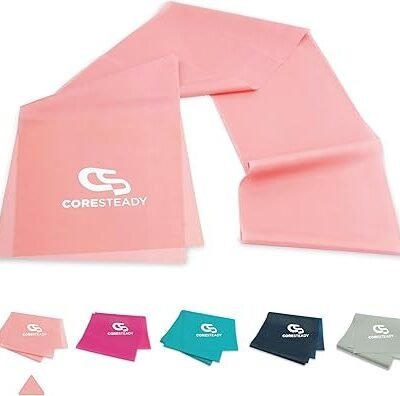 Coresteady Resistance Band For Men & Women - Exercise Band to Build Strength, Flexibility, Muscle & Tone - For Fitness, Stretching, Pilates, Physio & Yoga - With Exercise Guide