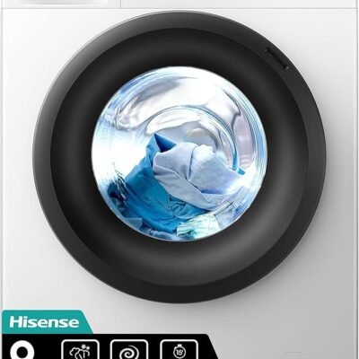 Hisense-WFQP9014EVM-Freestanding-9 KG-Front Load Washing Durable Inverter Machine-Steam Wash-Quick Wash-15 Washing Programs-1400 RPM-White-Energy Rating C [Energy Class C]