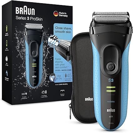 Braun Series 3 ProSkin 3045s Electric Shaver, Black/Blue
