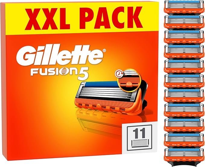 Gillette Fusion5 Razor Blades Men, Pack of 11 Razor Blade Refills with Precision Trimmer