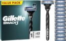 Gillette Mach3 Men's Razor + 12 Razor Blade Refills, 3 Blades for a Smooth Shave