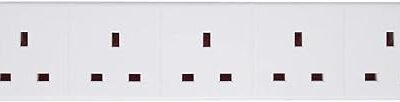 PRO ELEC PELB1703 6 Gang Extension Lead with Surge Protection White, 5m