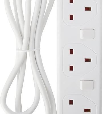 pro elec plpl15330pl 2 m Switched and Surge Protected 4 Gang Extension Lead white