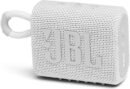 JBL GO 3 - Wireless Bluetooth portable speaker with integrated loop for travel with USB C charging cable, in white