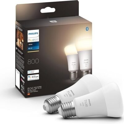 Philips Hue White A60 Smart LED Light Bulb 2 Pack [E27 Edison Screw] for Home
