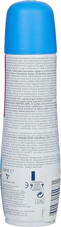Veet Spray On Hair Removal Cream Legs & Body Normal 150ml - Image 2