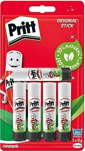 Pritt Glue Stick, Safe & Child-Friendly Craft Glue for Arts & Crafts Activities, Strong-Hold adhesive for School & Office Supplies, 5x11g Pritt Stick - Image 5