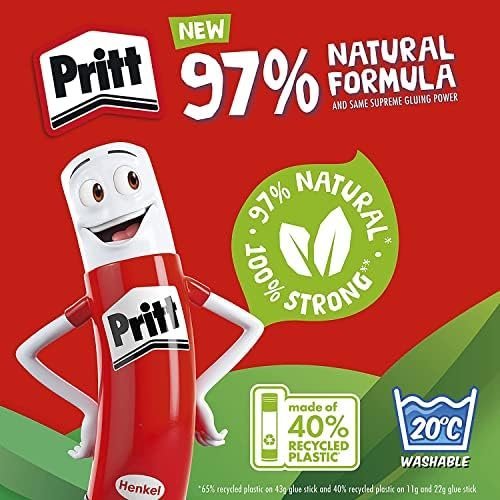 Pritt Glue Stick, Safe & Child-Friendly Craft Glue for Arts & Crafts Activities, Strong-Hold adhesive for School & Office Supplies, 5x11g Pritt Stick