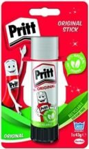 Pritt Glue Stick, Safe & Child-Friendly Craft Glue for Arts & Crafts Activities, Strong-Hold adhesive for School & Office Supplies, 1x43g Pritt Stick, white