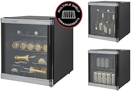 Russell Hobbs Mini Fridge 12 Bottle/46L Freestanding Black Table Top Mini Beer & Wine Fridge, LED Light with Glass Door RHGWC1B - Image 3