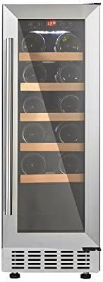 Cookology CWC300SS Freestanding Undercounter Fridge Cabinet 30cm Wine Cooler, 20 Bottle, 60 Litre Capacity, with Digital Temperature Control and Reversible Door - in Stainless Steel - Image 3