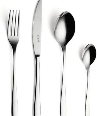 Villeroy & Boch vivo New Fresh Basic Cutlery Set 24 Pieces for 6 People, Dishwasher Safe, Rustproof, Knife, Fork, Spoon, Luxury Cutlery Set, Dinner, 18/10 Stainless Steel