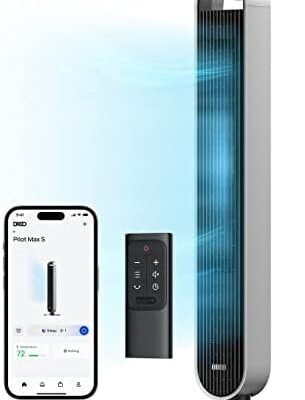 Dreo 42 Inch Pilot Max Smart Tower Fan, 25dB Quiet Cooling Fan for Bedroom, 12 Speeds Standing Fan with Remote, 7.9m/s Velocity Alexa Fan, 120° Oscillating Electric Fan, APP Control, 4 Modes,12H Timer